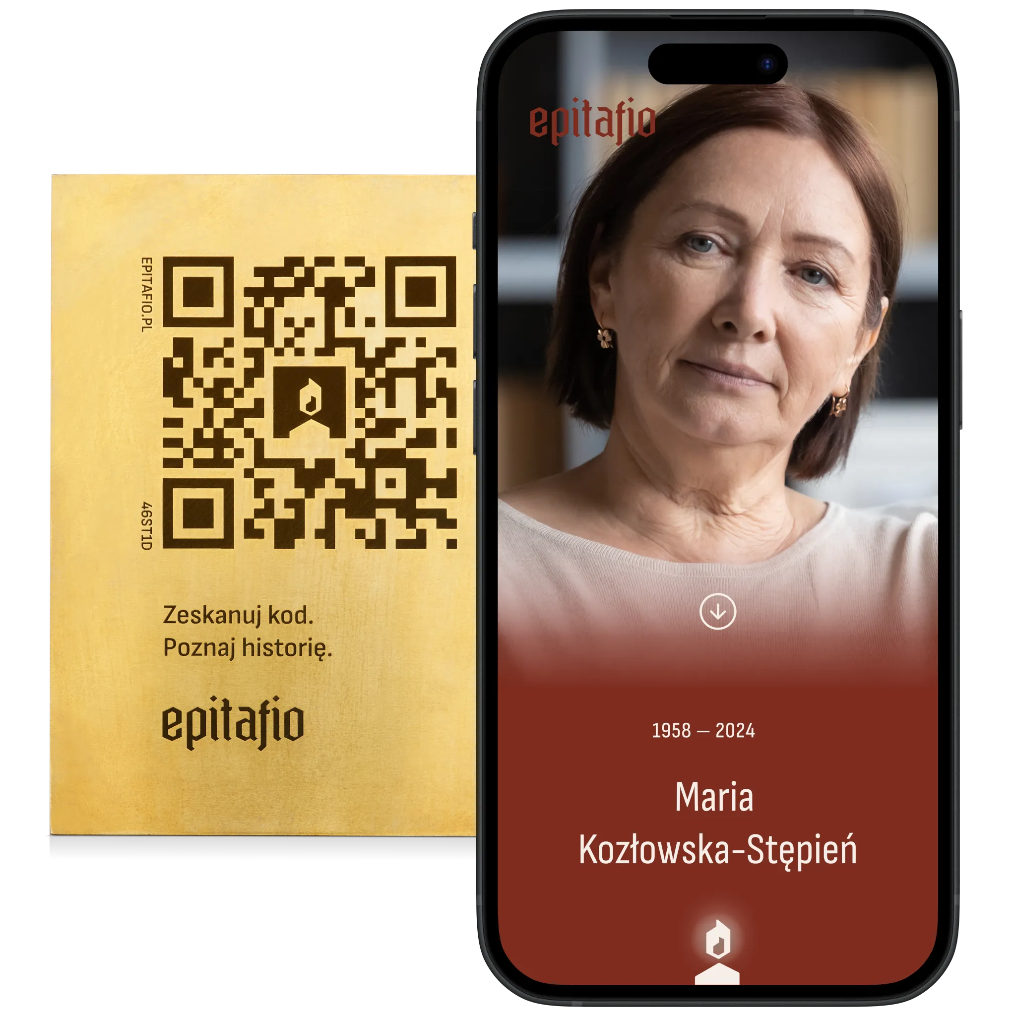 Kod qr na nagrobek wraz z profilem pamięci