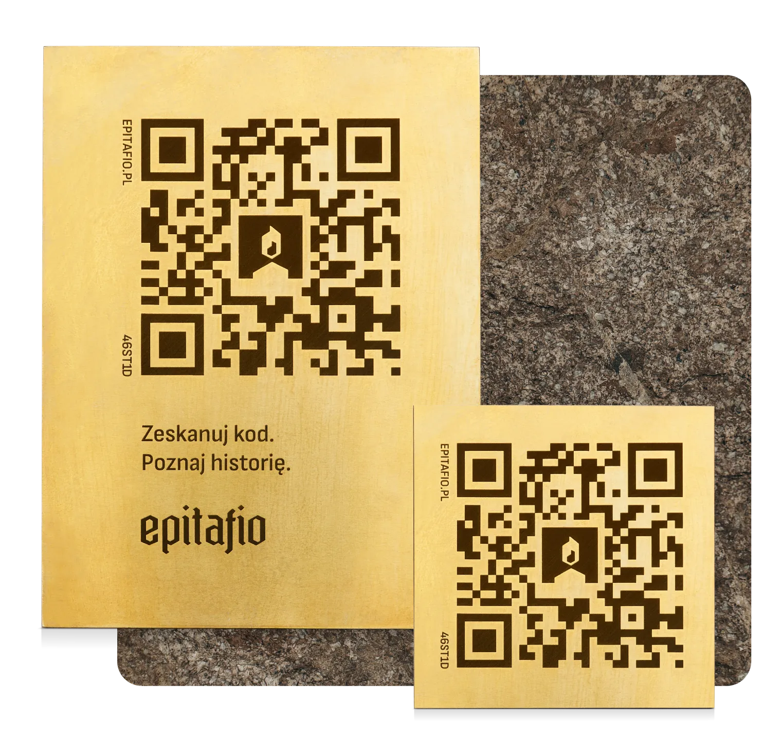 Kod qr na nagrobek z mosiądzu