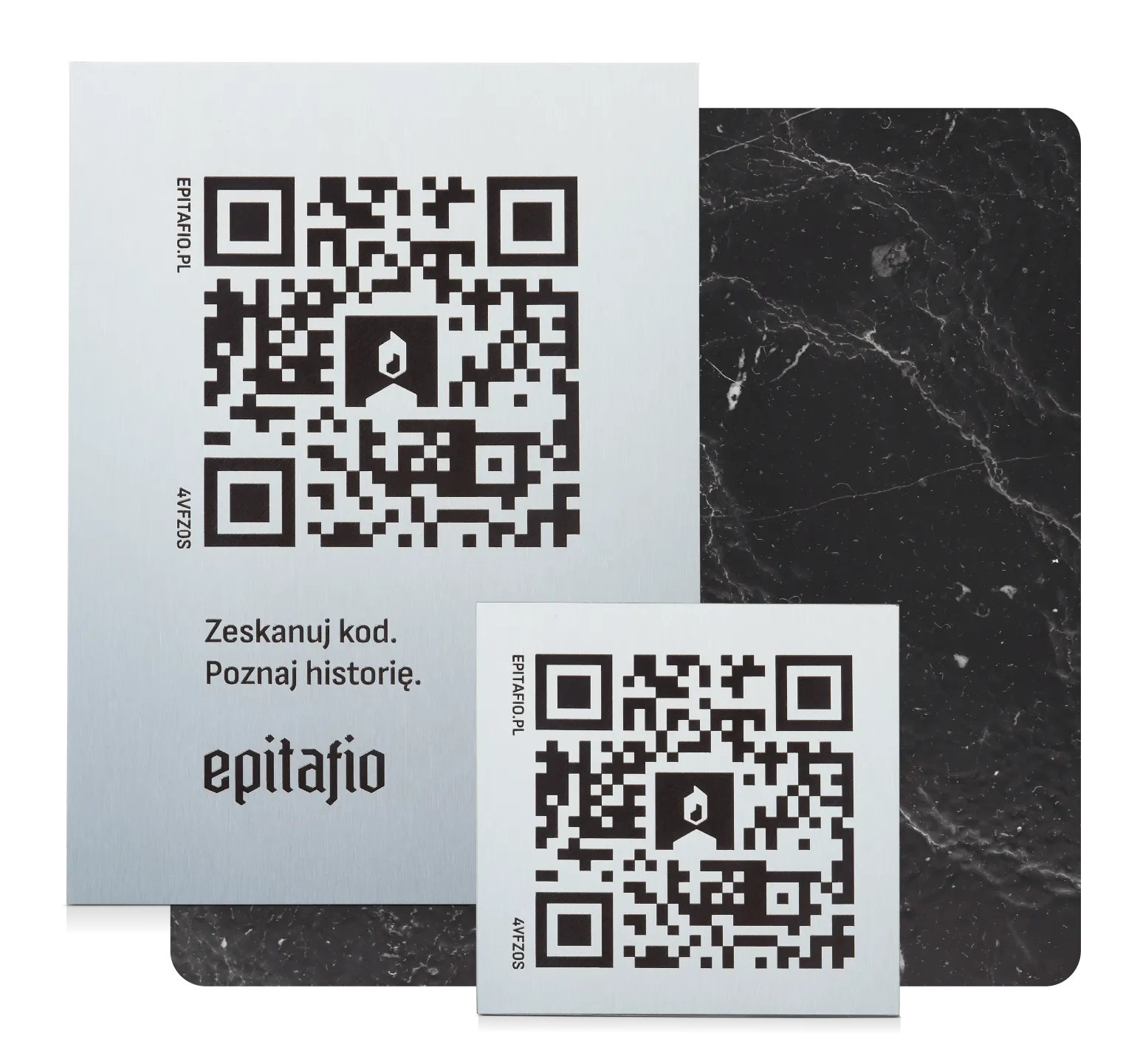 Kod qr na nagrobek ze stali