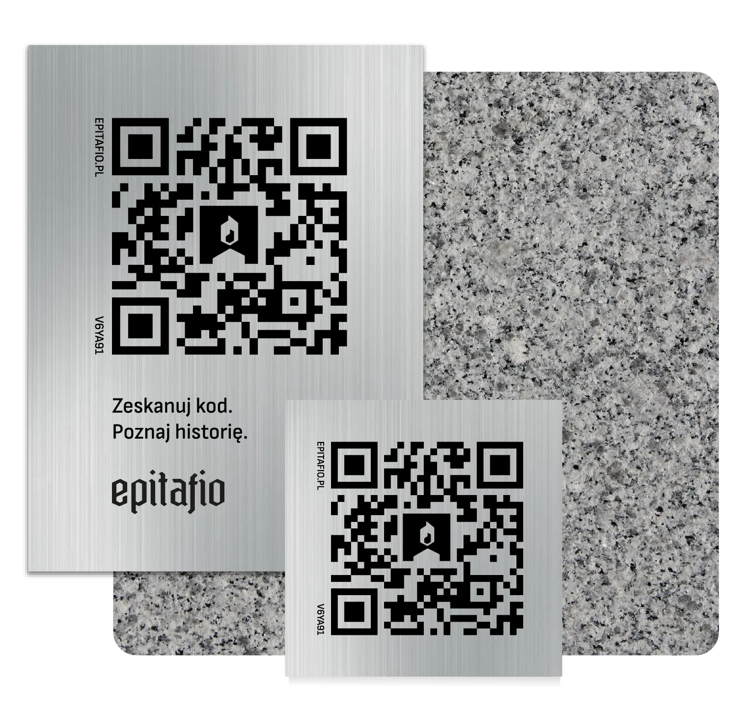 Kod qr na nagrobek z laminatu