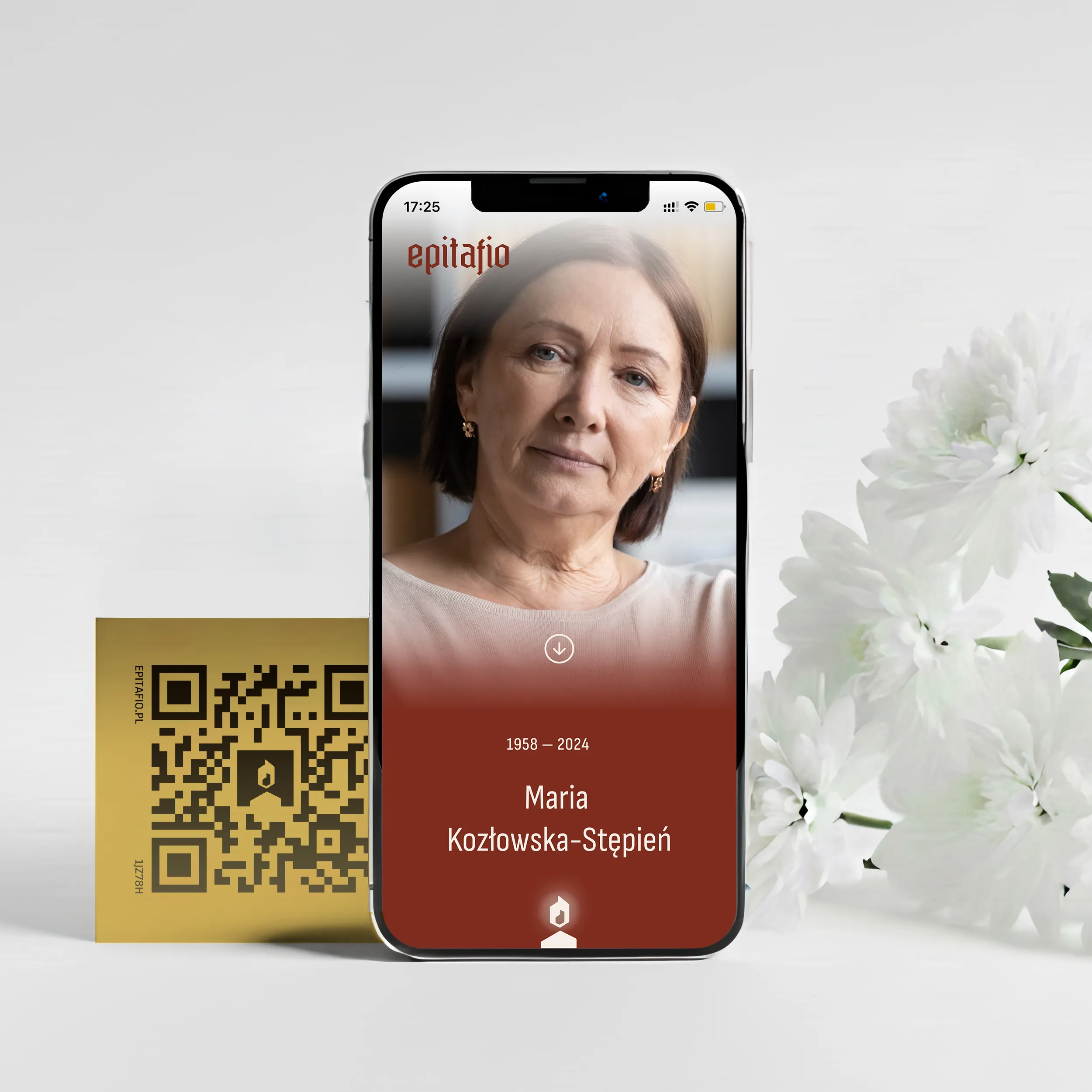 Produkt - Profil Pamięci oraz Tabliczka QR, mosiądz 5x5cm